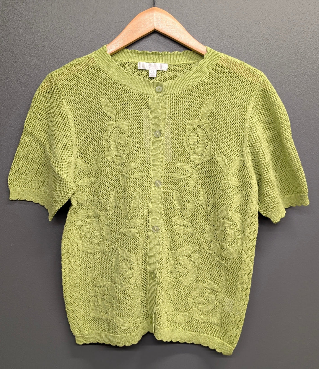 Lila open-knit top by Design History New York, lightweight and stylish women's top with a relaxed fit and textured knit design.