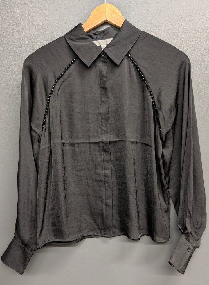 Design History New York Top Black / XS Julia Satin Pearl Blouse