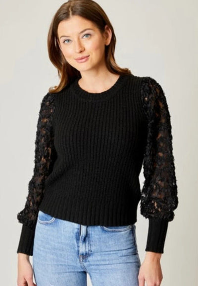 Design History Sweater Melany Ruffle Sleeve Sweater