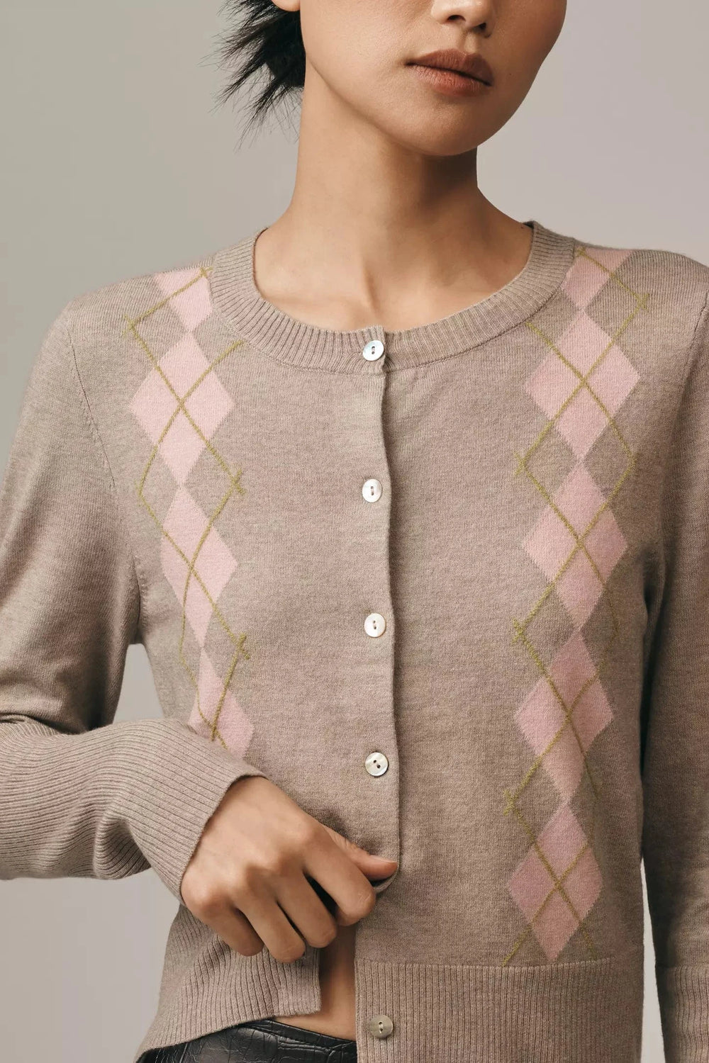 Design History Sweater Maeve Argyle Cardigan Sweater