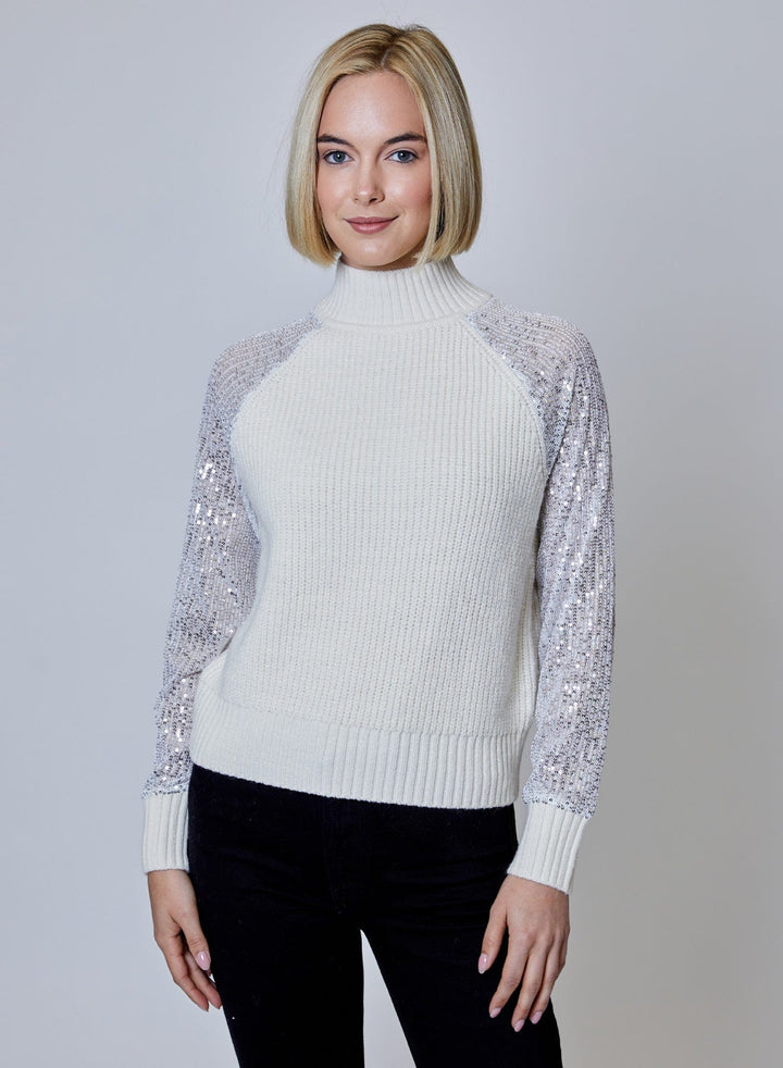 Design History Sweater Noelle Shimmer Sleeve Sweater