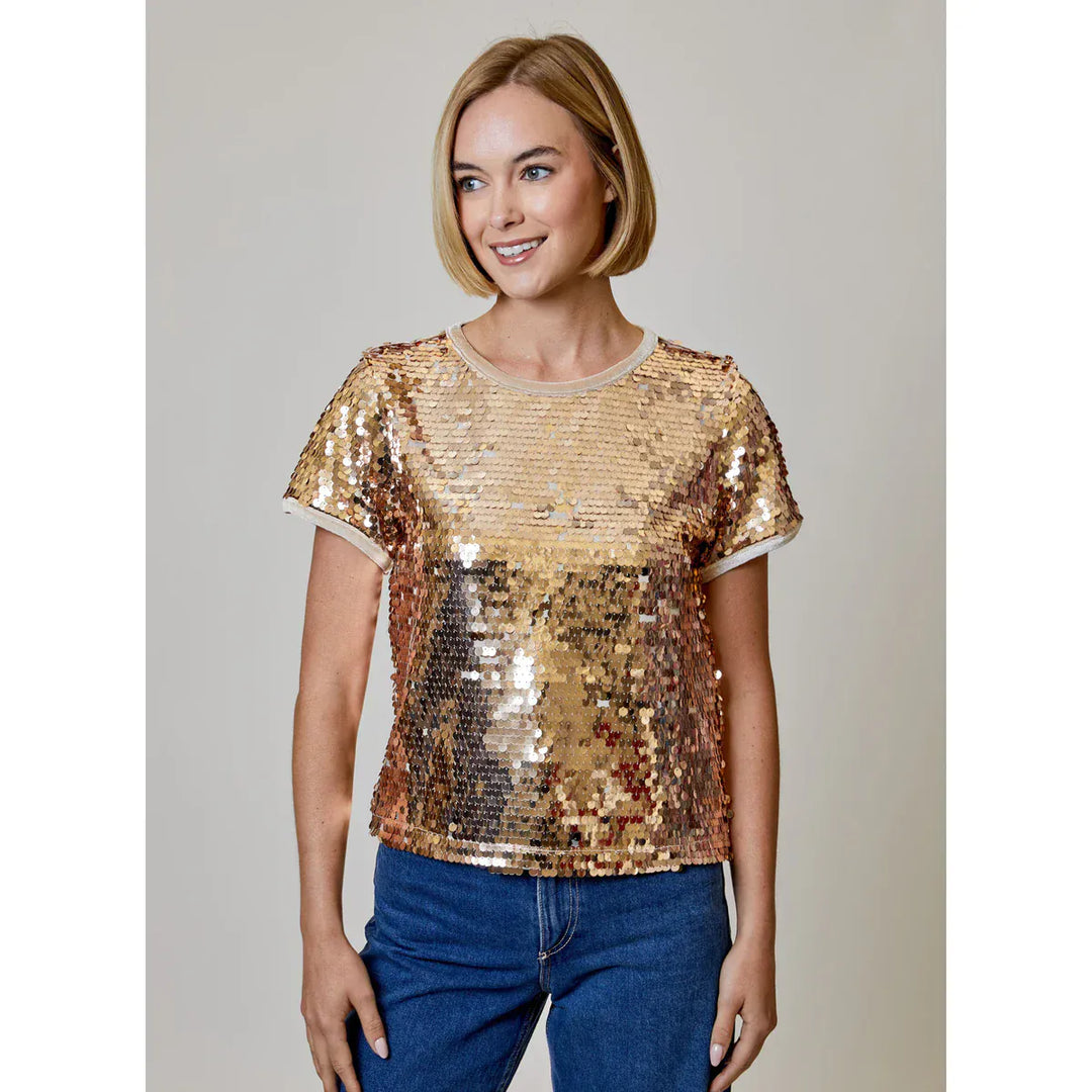 Design History Top Gold Glitter / S April Sequin Top