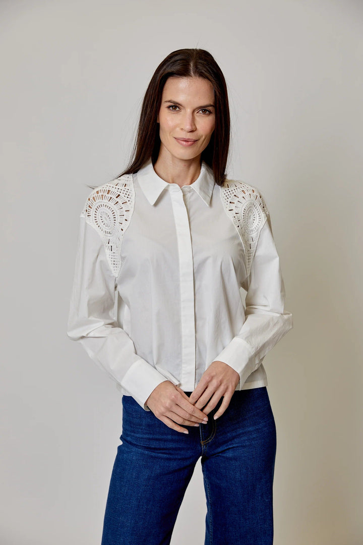 Design History Top White / XS Anaya Crochet Top