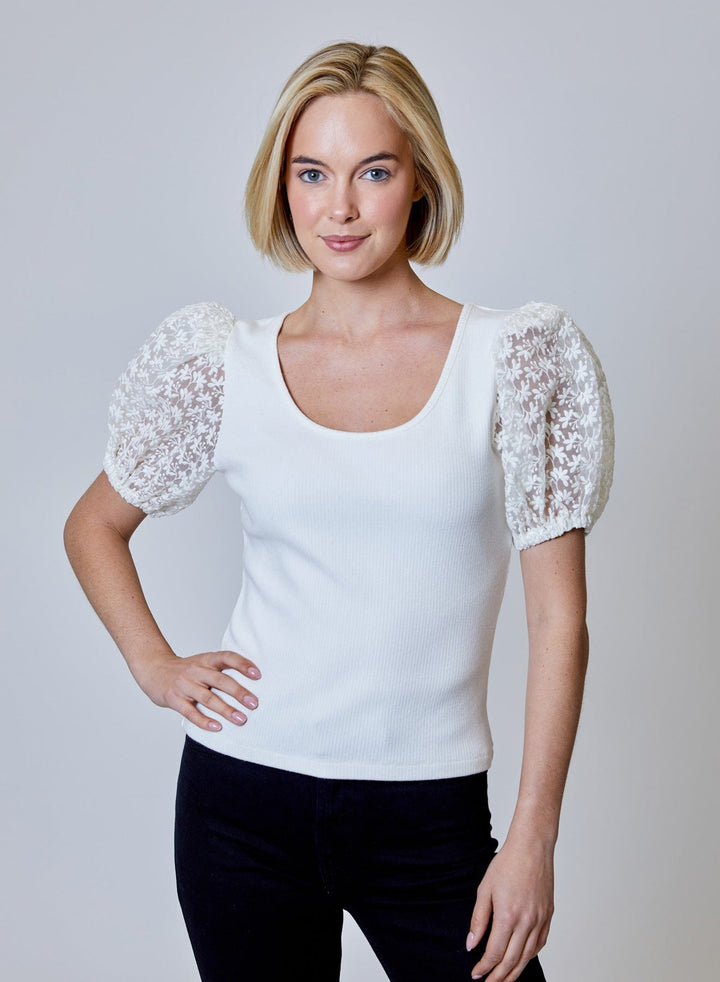 Design History Top White / XS Leila Puff Sleeve Top