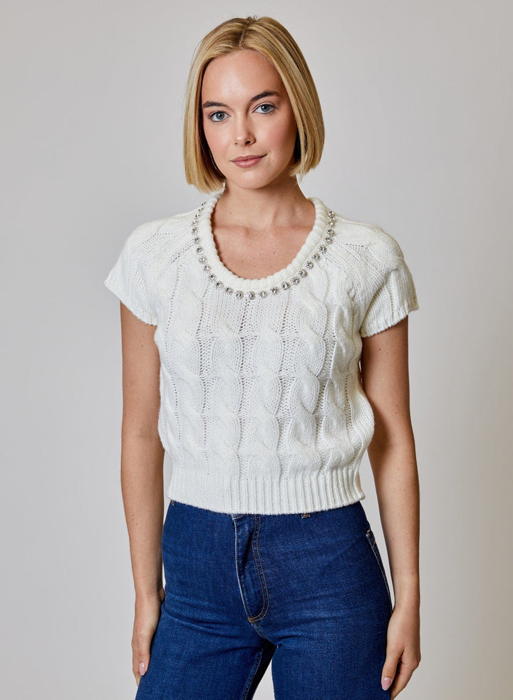 Design History Top Winter White / XS Adaline Knit Top