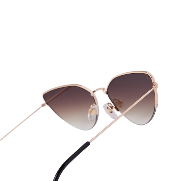Dime Optics Sunglasses Brushed Gold Brown Gradient Sharp Fairfax