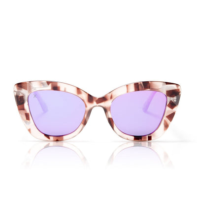 Dime Optics Sunglasses Lt. Tortoise Pink Mirror Lens Polarized Beverly