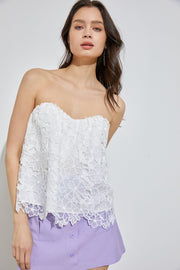 Do+Be Top White / S Luna Floral Lace Top