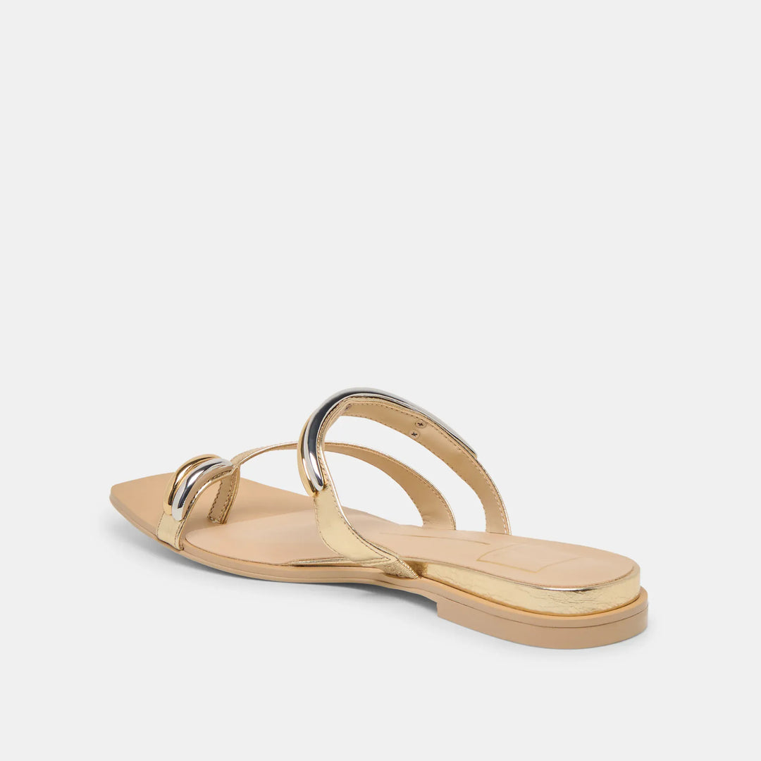 Dolce Vita Tarina Sandals featuring strappy design and ankle straps, in neutral beige color for casual summer wear.