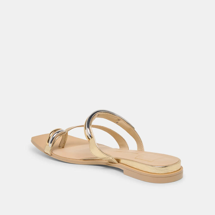 Dolce Vita Tarina Sandals featuring strappy design and ankle straps, in neutral beige color for casual summer wear.