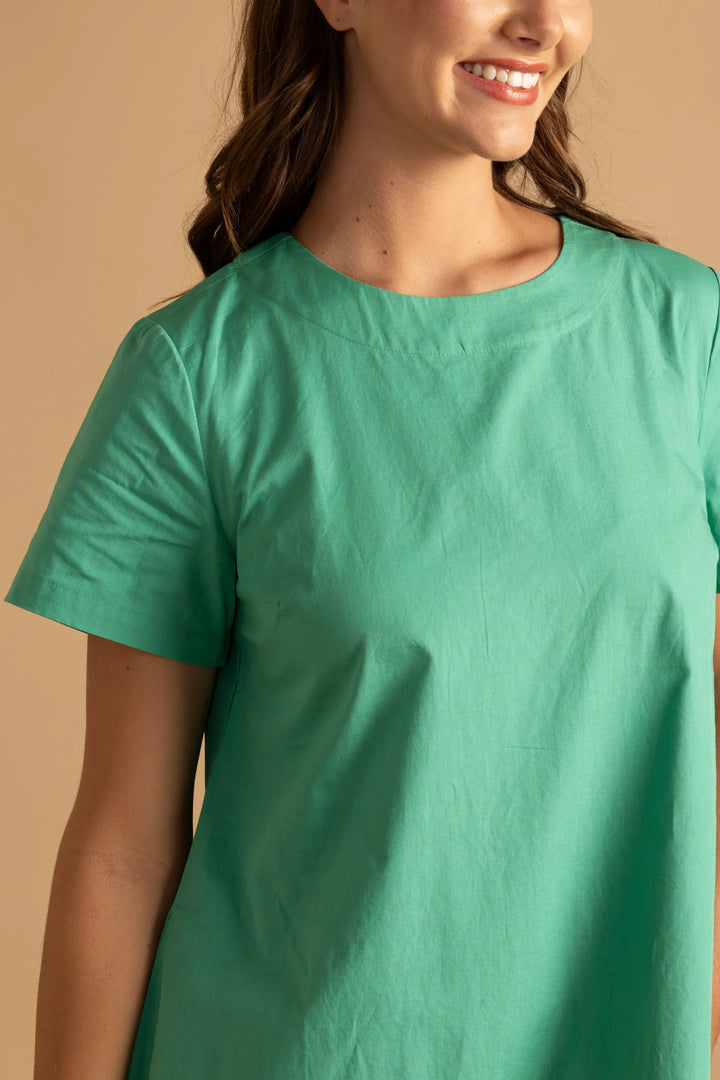 Double A Ellie Maxi Dress in Lagoon, showcasing flowing fabric and vibrant color suitable for summer or casual occasions.