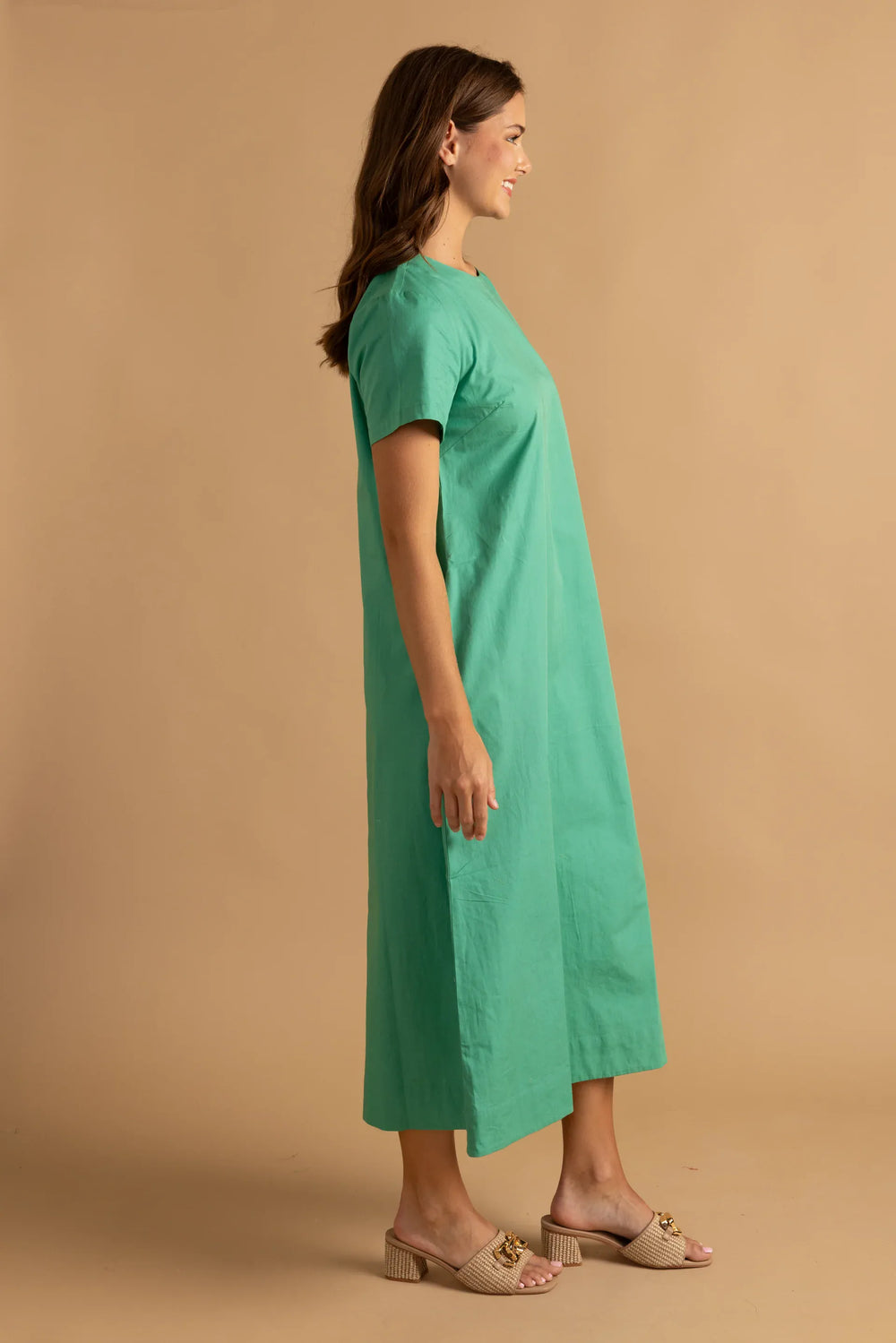 Double A Ellie Maxi Dress in Lagoon featuring a flowing fabric and vibrant color, perfect for summer or casual wear.