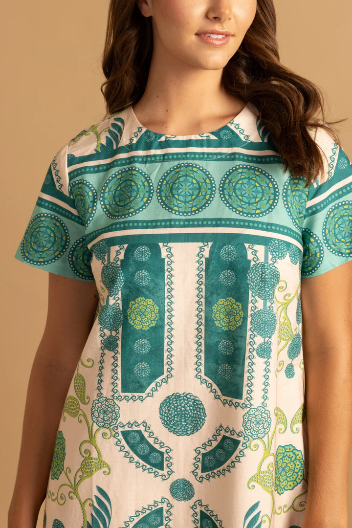 Double A Ellie Maxi Dress in Parterre print featuring flowing fabric and a stylish design, perfect for elegant occasions.