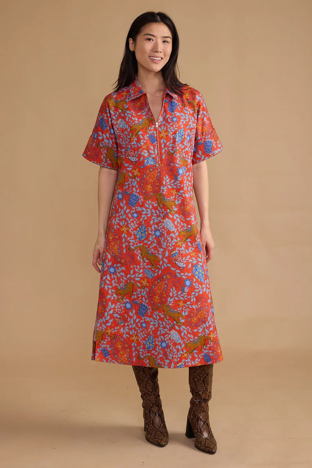 Double A Maxi Dress Leopard Raj / S Monica Dress - Leopard Raj