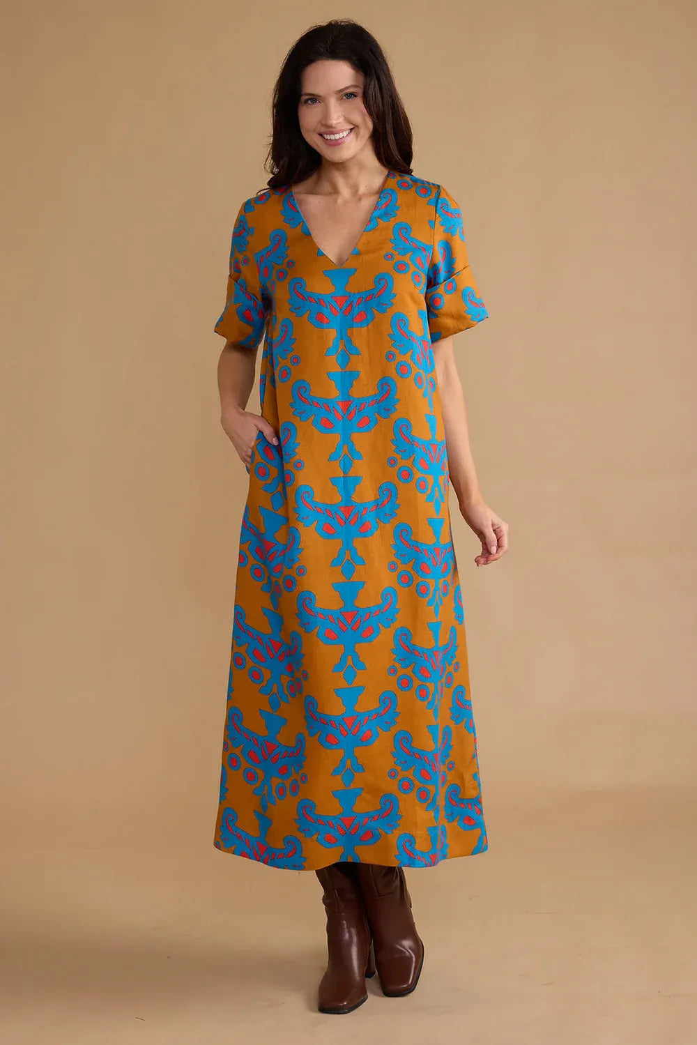 Double A Maxi Dress Mughal Motif / S Colin Dress - Mughal Motif