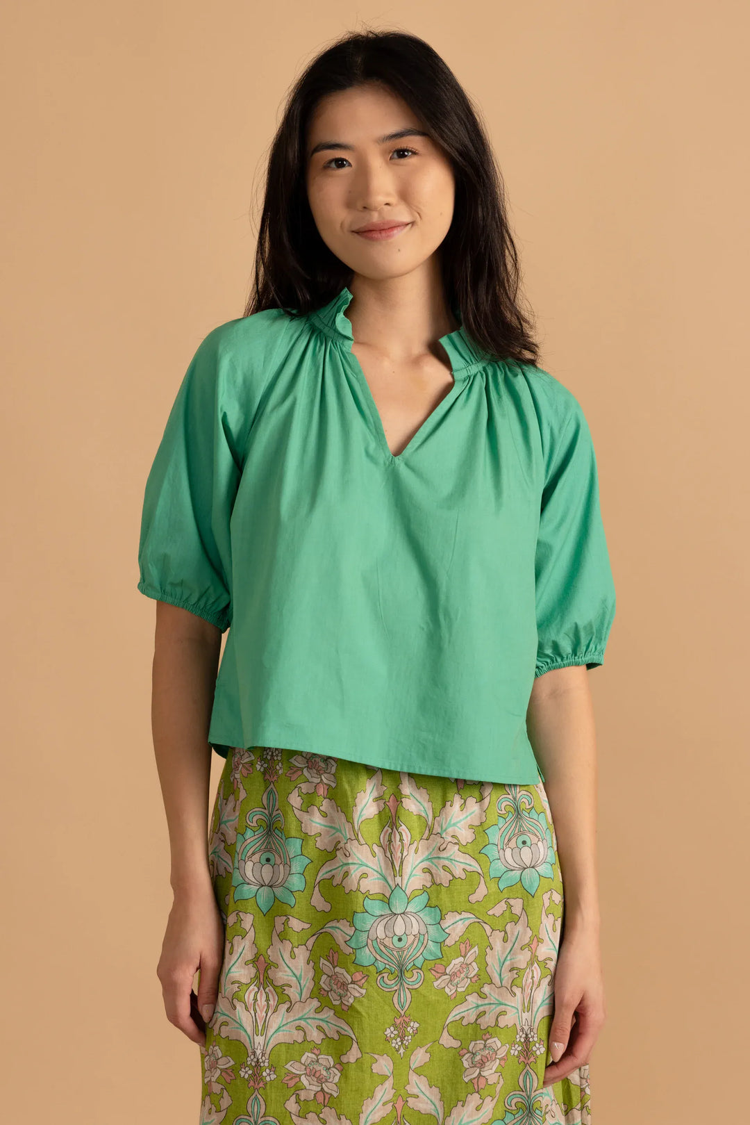 Light blue Lagoon Trish Top by Double A, showing the fitted sleeveless design and soft fabric on a plain background.