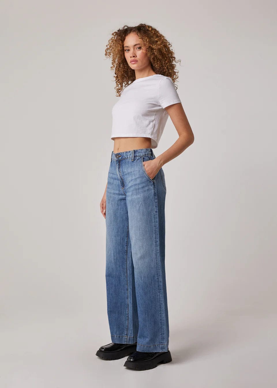 Edyson Denim Powell High Rise Wide Leg Trouser Jeans