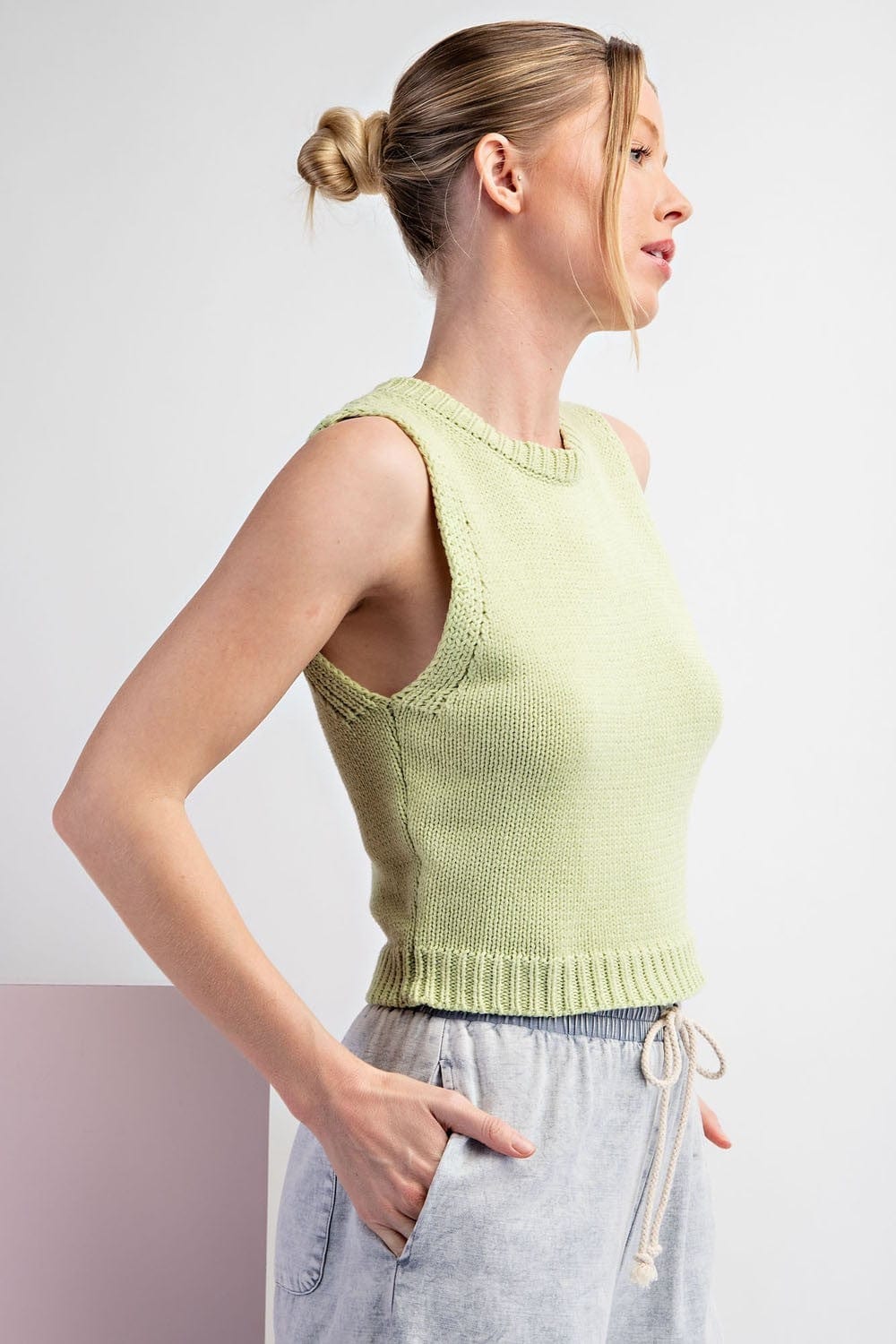 EE:Some Tank Lucia Knit Cropped Tank