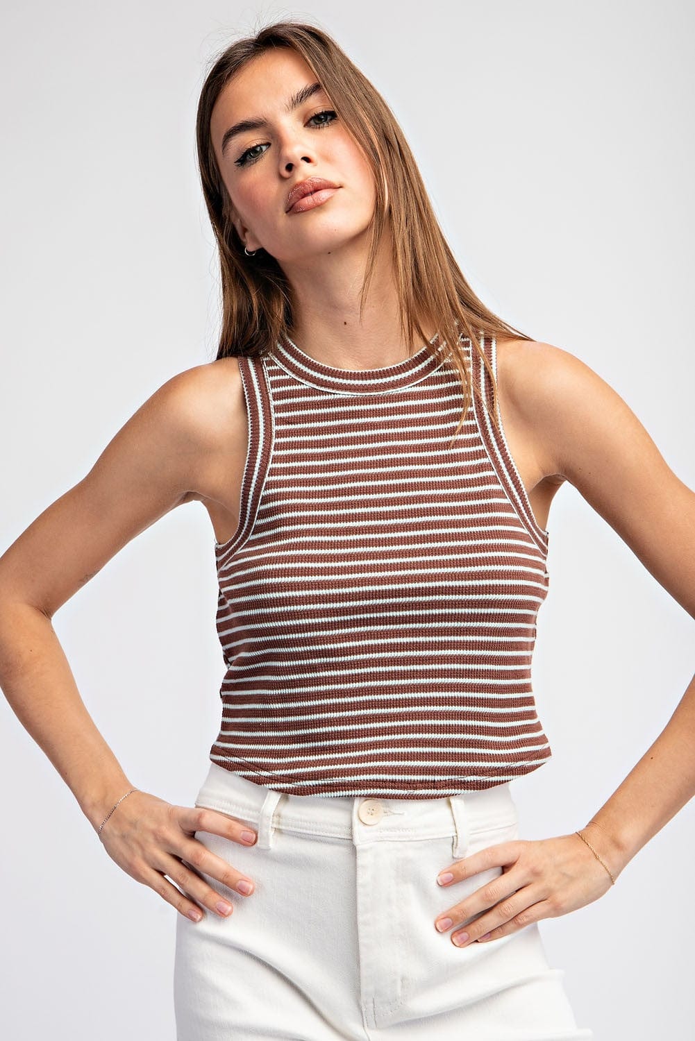 EE:Some Tank Mint Chocolate / S Leyla Stripe Tank