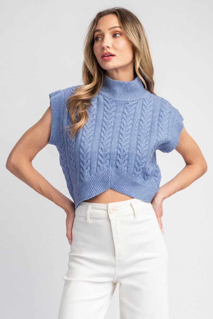 EE:Some Top Denim / S Mae Mock Neck Sweater