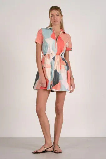 Elan Dress Multi Prism / XS Palmer Colorblock Front Zip Dress