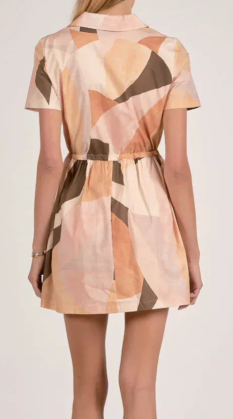 Elan Dress Palmer Colorblock Front Zip Dress