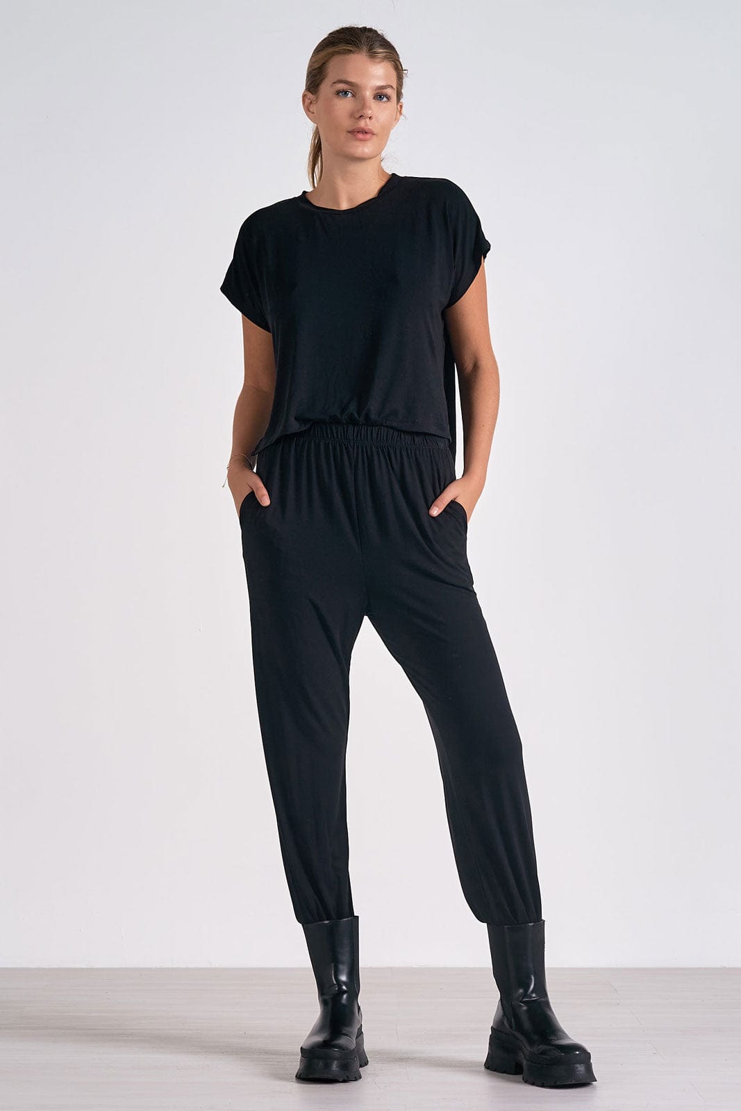 Elan Jumpsuit Black / S Harlow Tee Jumpsuit