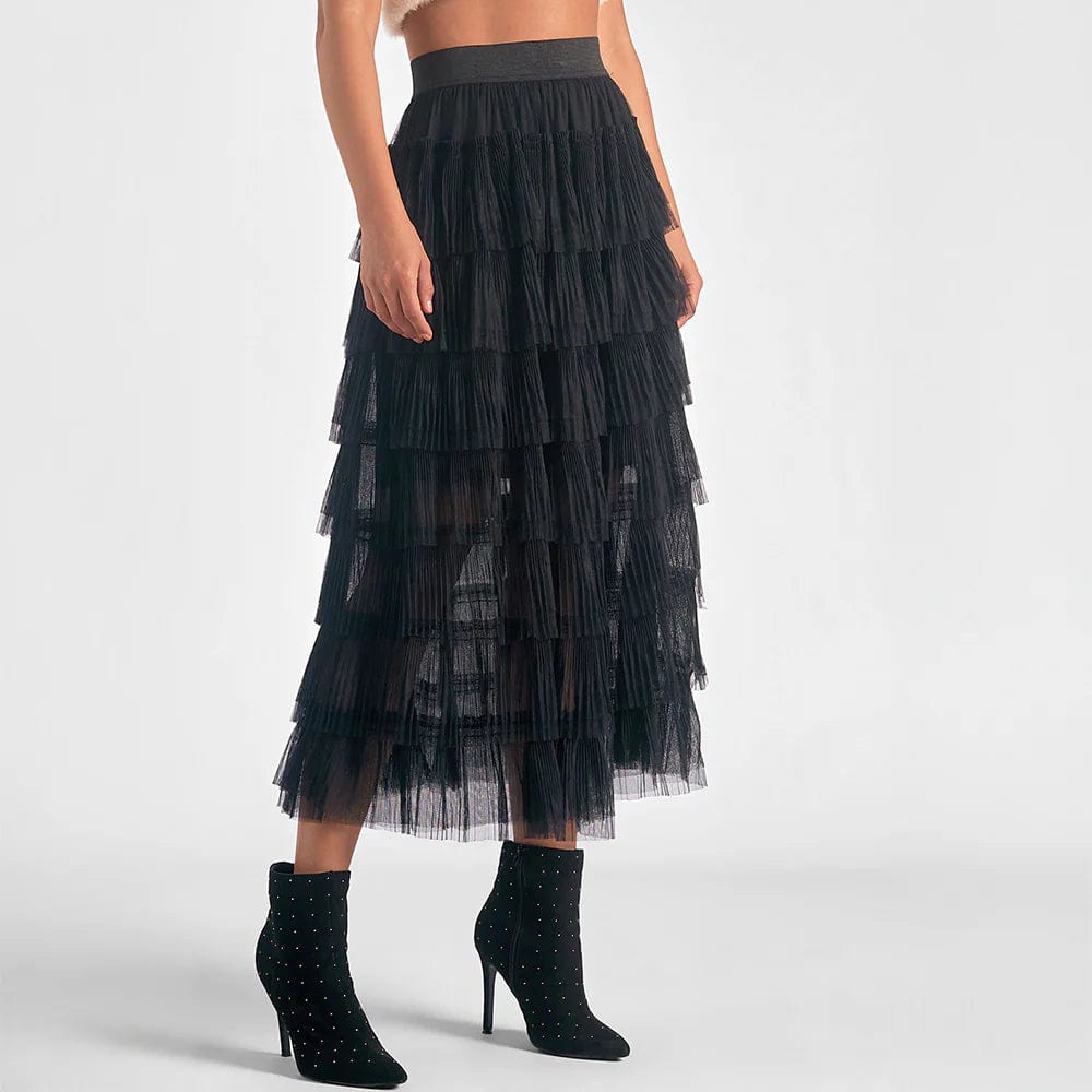 Elan Skirt Black / S Tiered Tulle Skirt