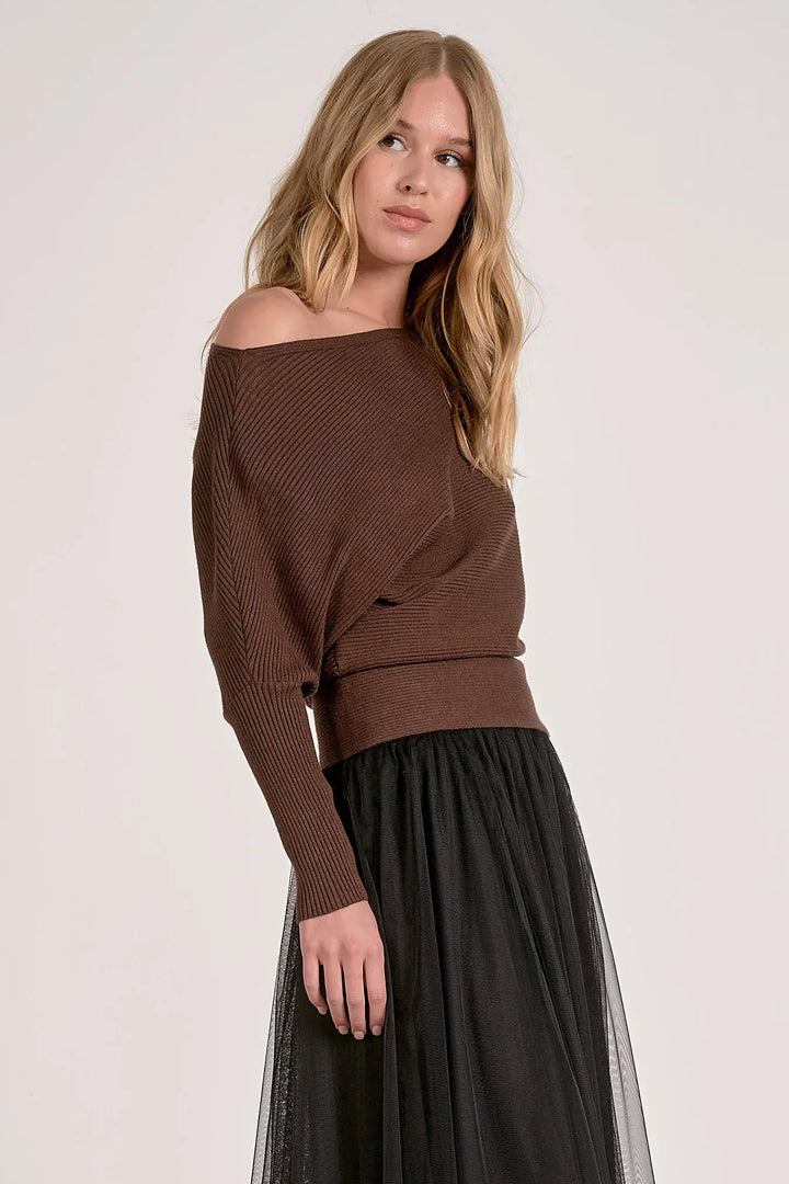Elan Sweater Alaya Off Shoulder Sweater