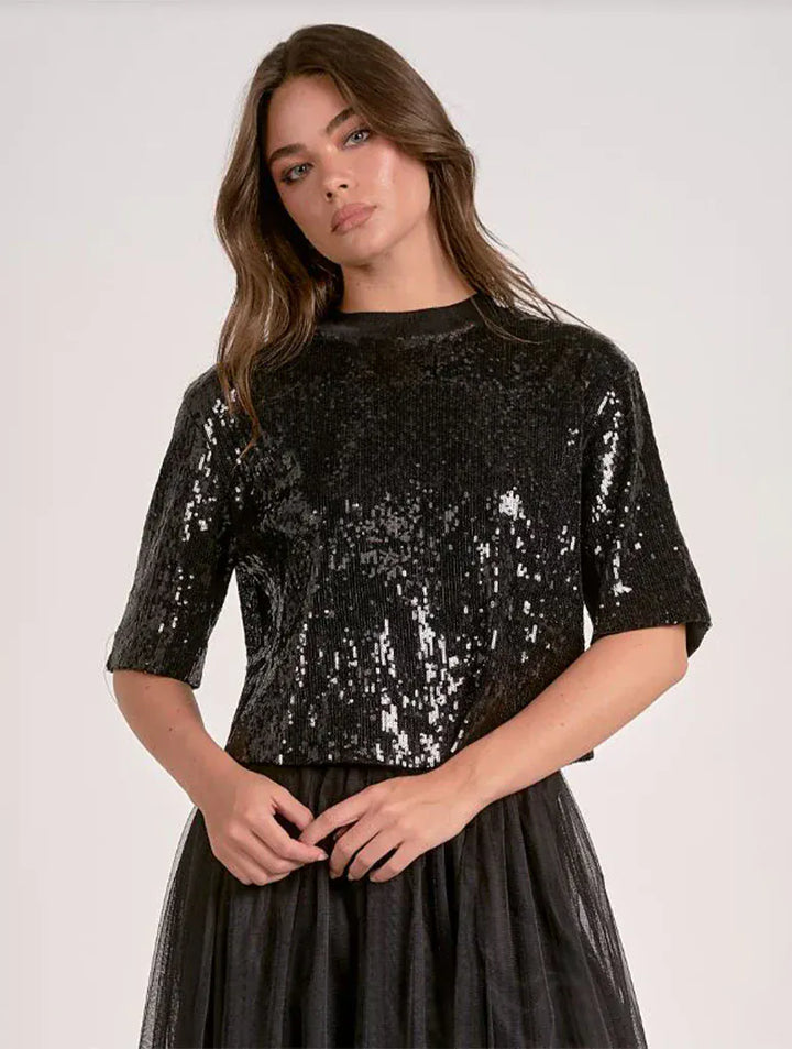 Elan Top Black / XS Eloise Sequin Top