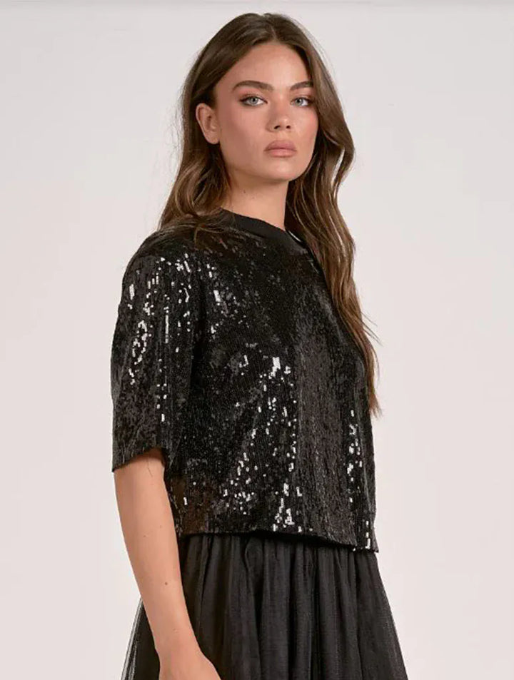 Elan Top Eloise Sequin Top
