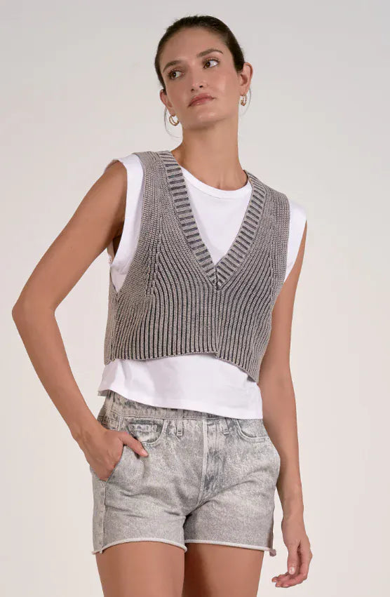 Elan Top Grey Wash / XS Karla Two Layer Sweater
