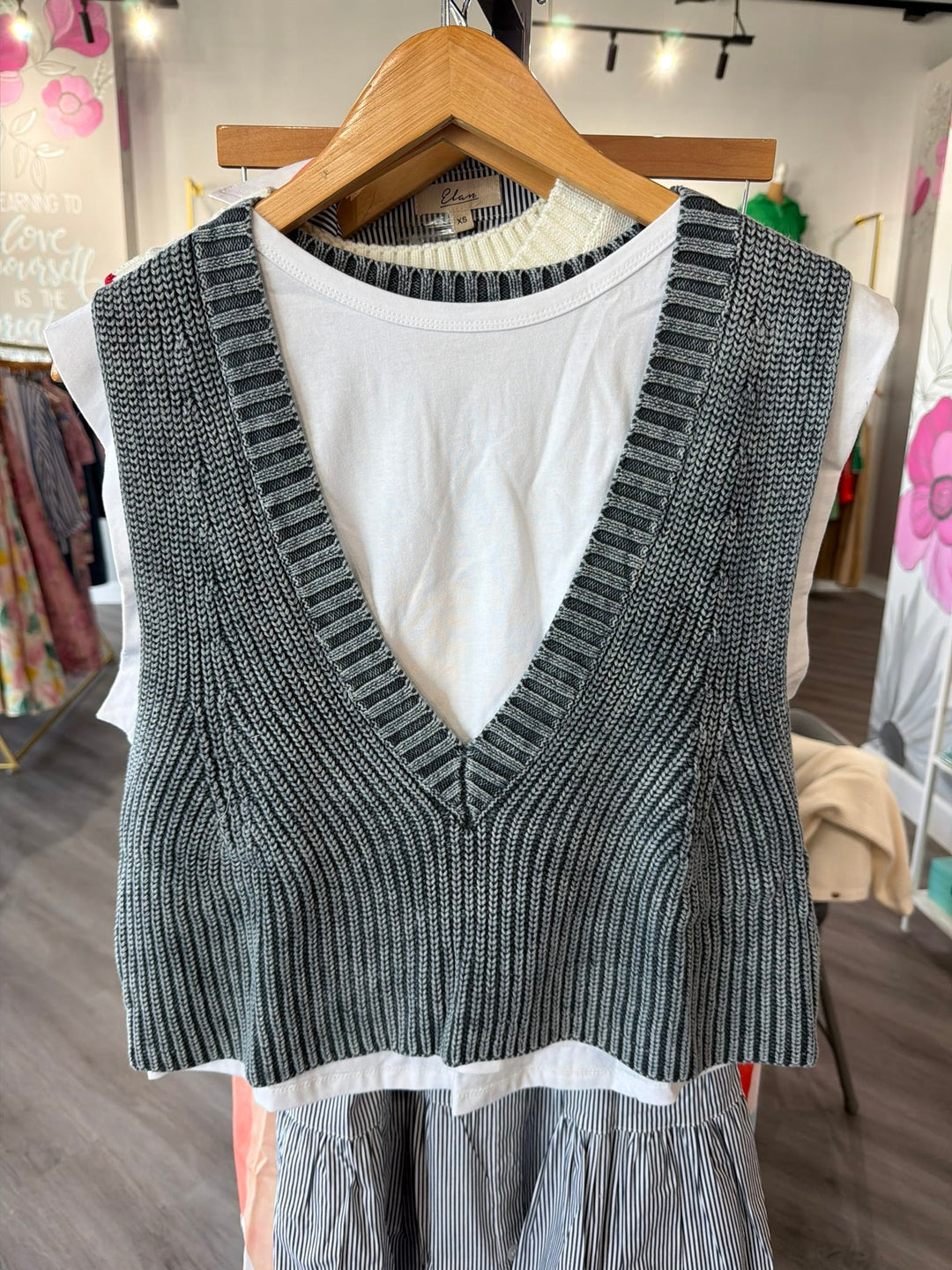 Elan Top Karla Two Layer Sweater