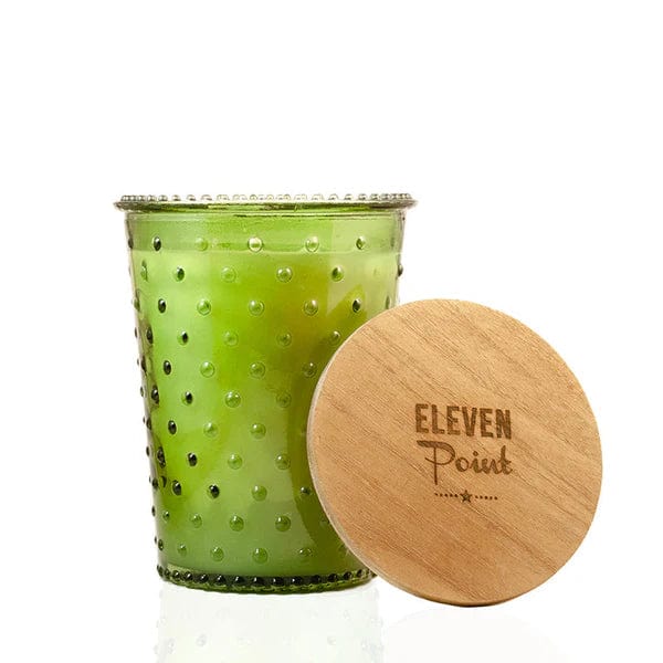 Eleven Point Scentations Candles Verde w/ Texas Lid / 14oz Compass Hobnail Candle