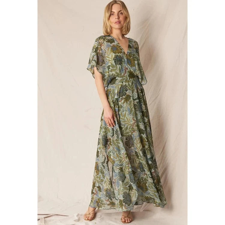 En Creme Dress Green Multi / S Zoe Floral Dress