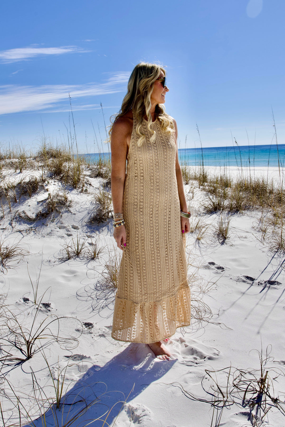 crochet boho maxi dress Handmade Crochet Boho Maxi Dress: Colorful Summer Yarn