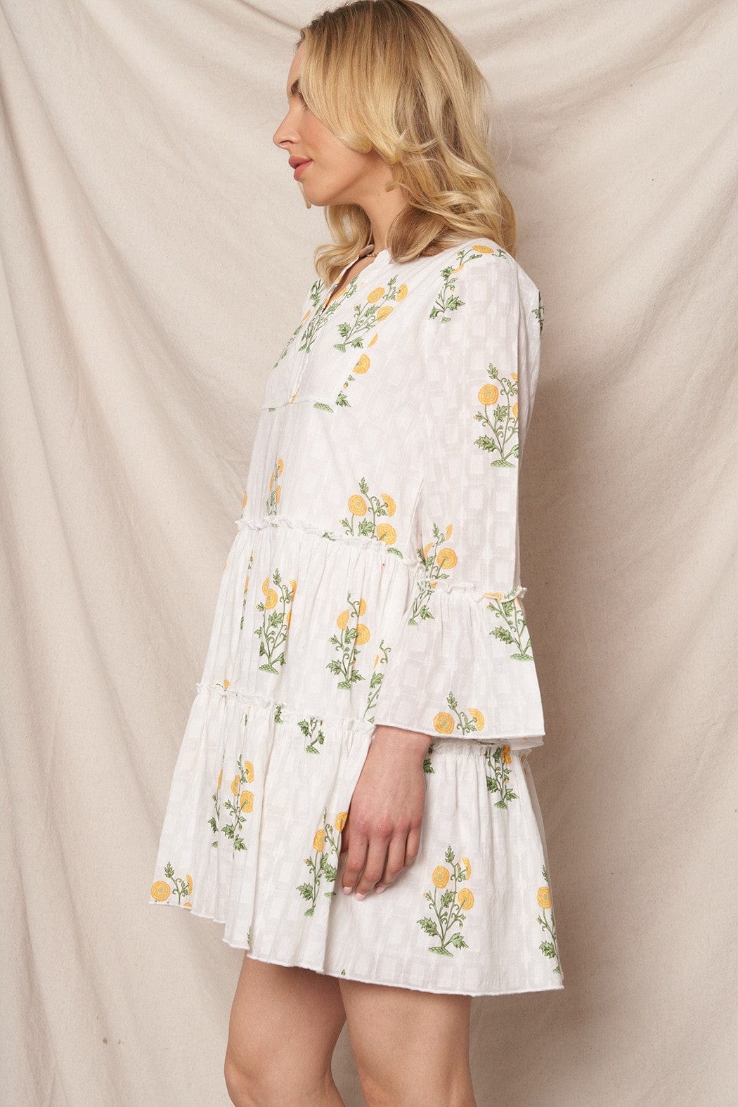 En Creme Dress Kiara Flower Pring Mini Dress