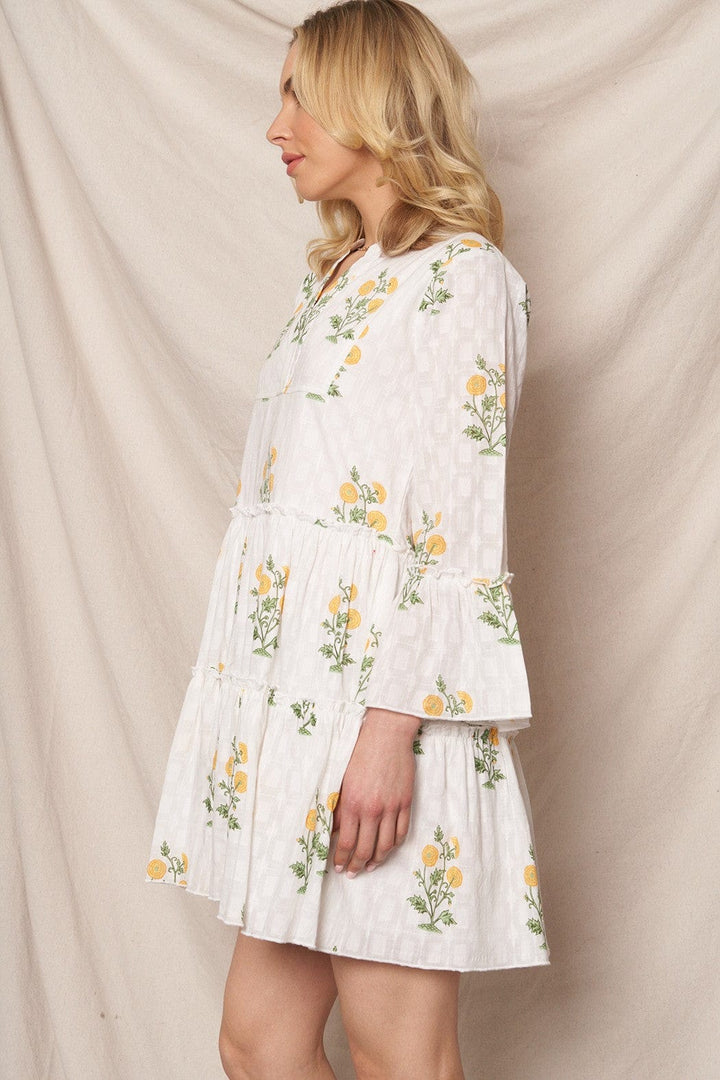 En Creme Dress Kiara Flower Pring Mini Dress