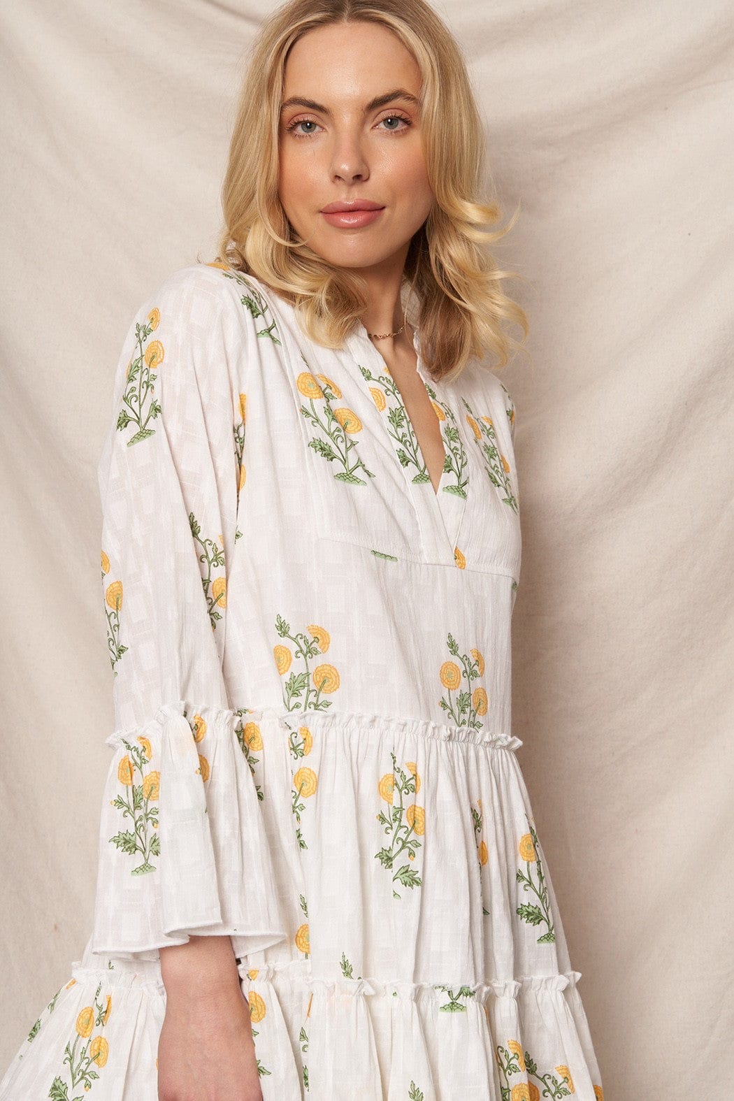 En Creme Dress Kiara Flower Pring Mini Dress