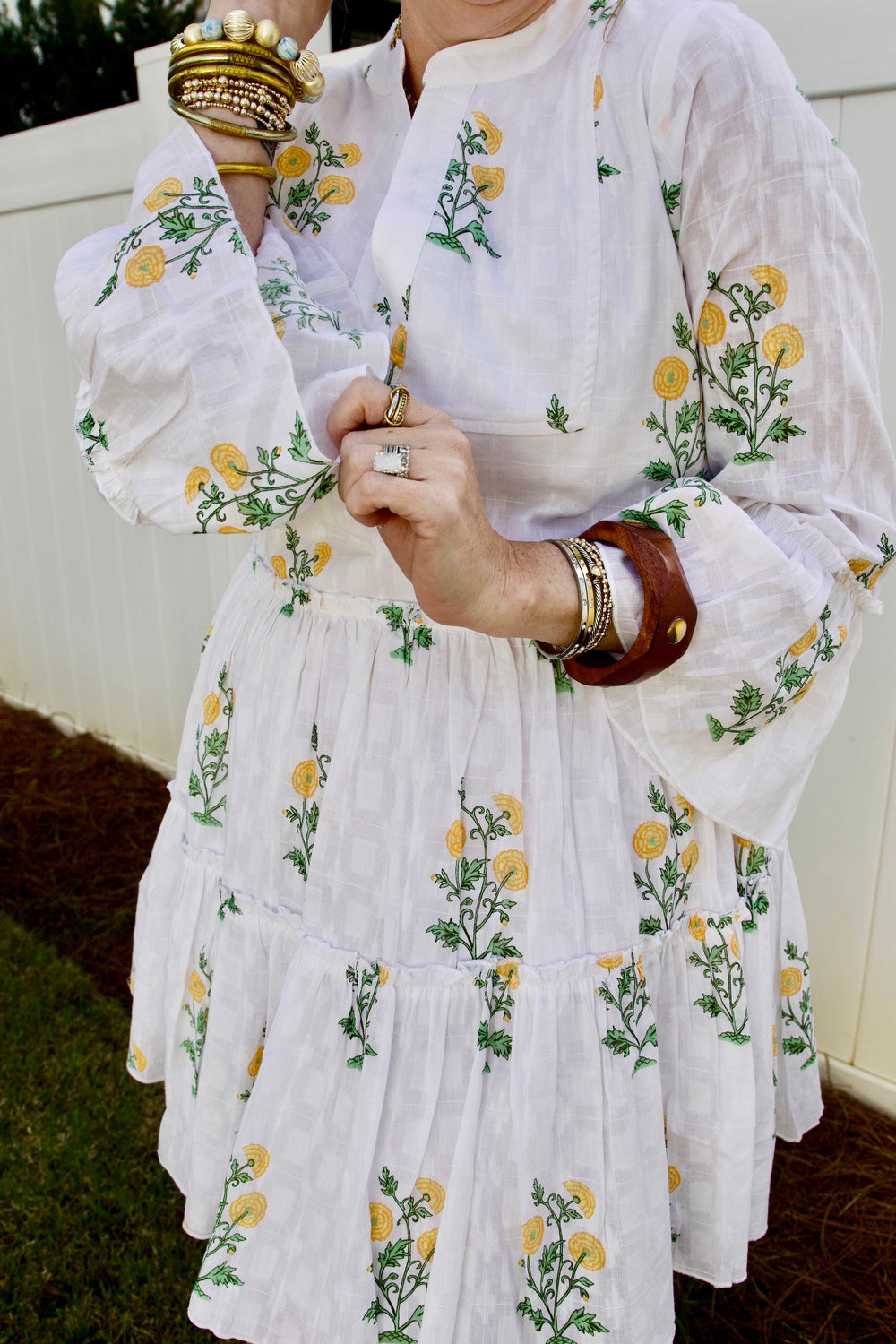 En Creme Dress Kiara Flower Pring Mini Dress