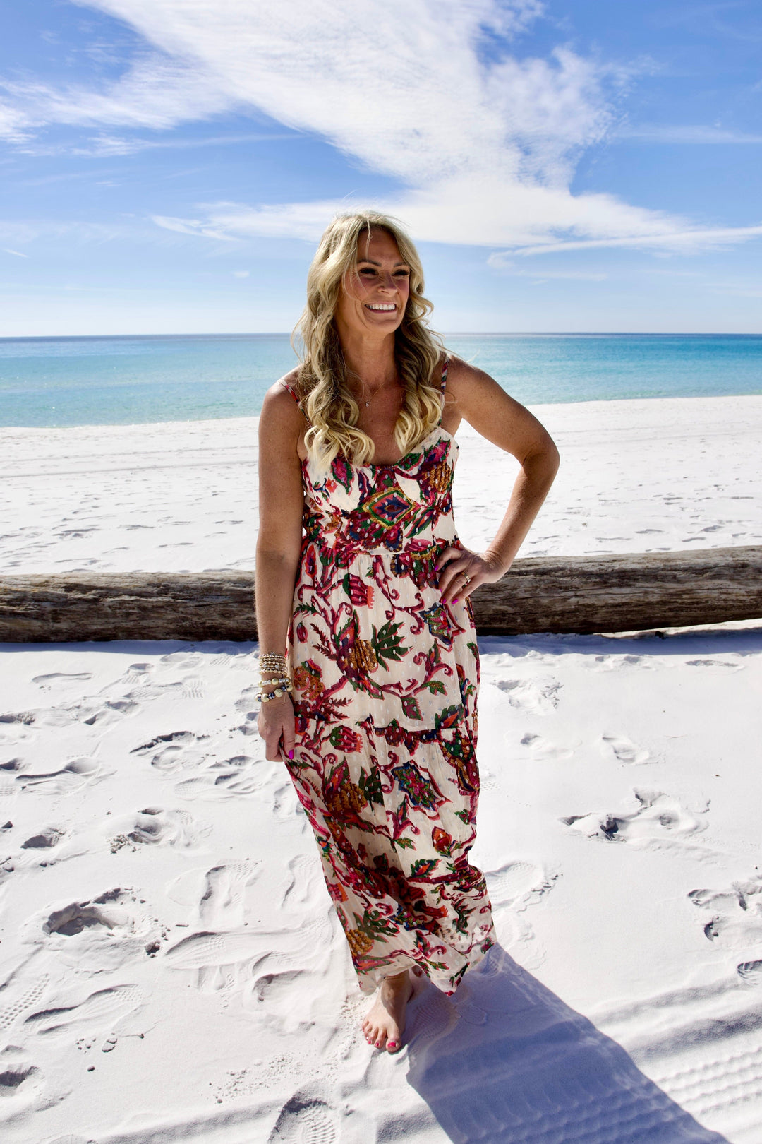 En Creme Dress Lola Shimmer Maxi Dress