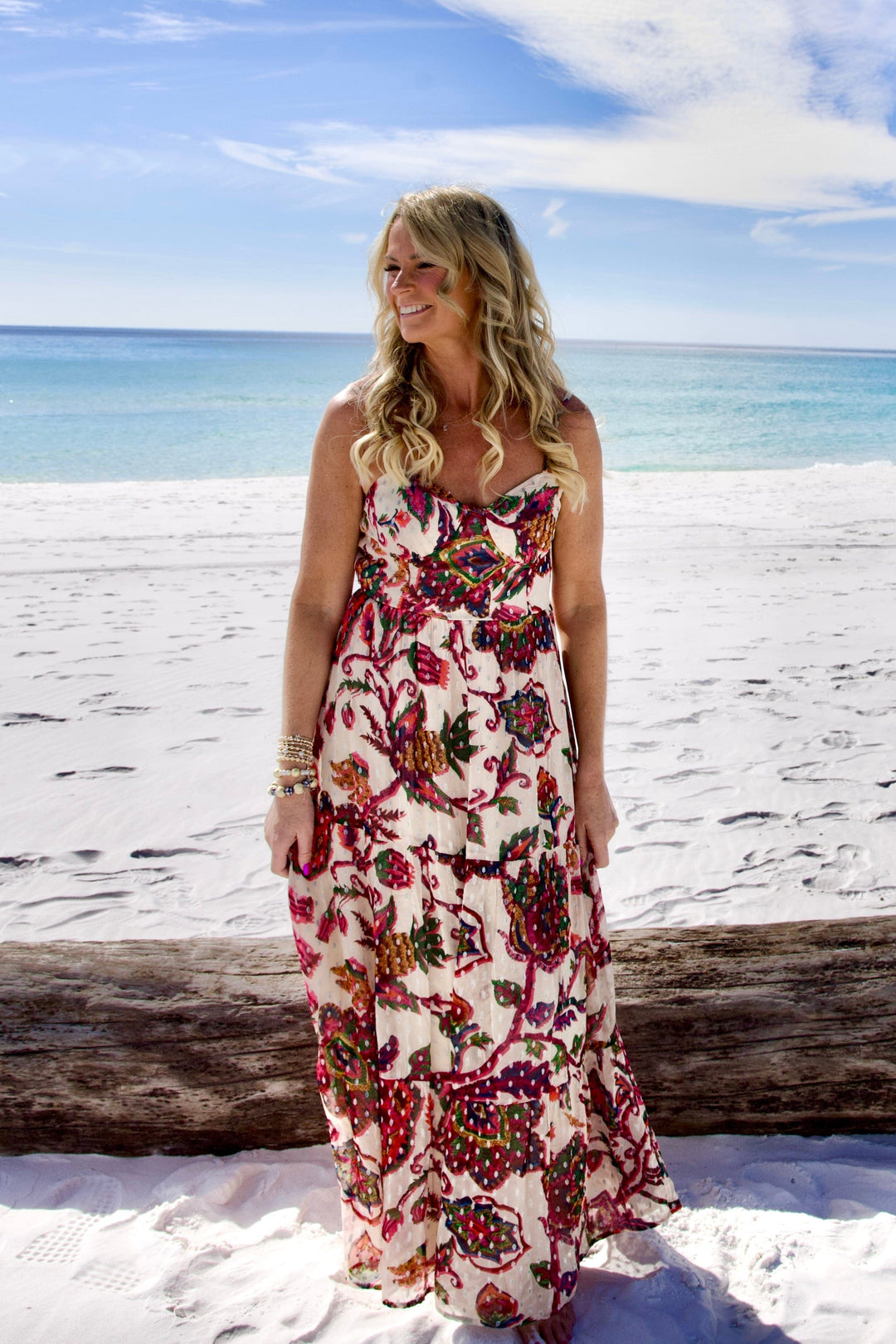 En Creme Dress Lola Shimmer Maxi Dress