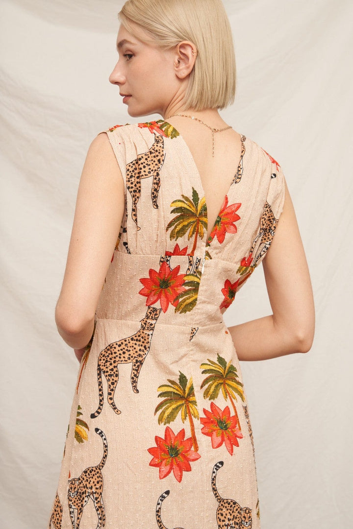 En Creme Dress Norah Cheetah Print Dress