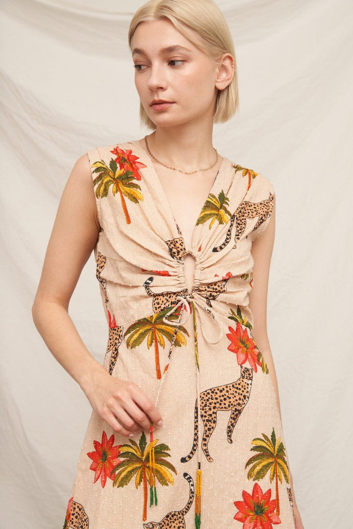 En Creme Dress Norah Cheetah Print Dress