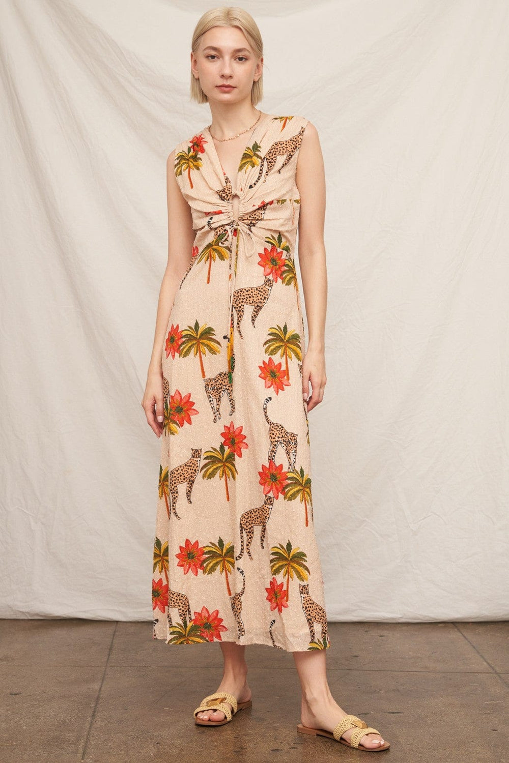 En Creme Dress Norah Cheetah Print Dress