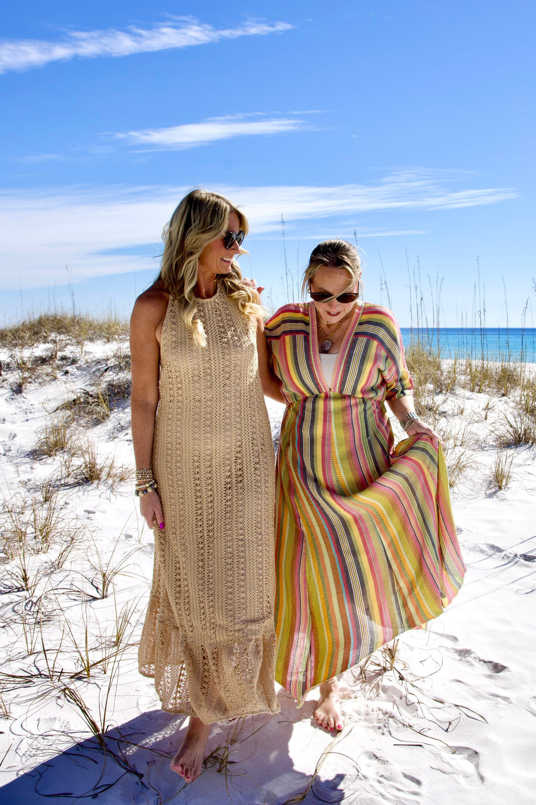 Zara Kimono Sleeve Stripe Dress – Teal Poppy