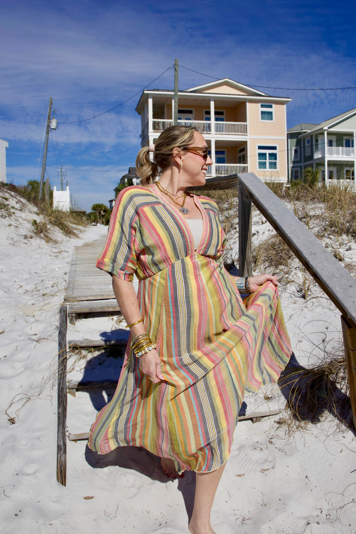 En Creme Dress Zara Kimono Sleeve Stripe Dress