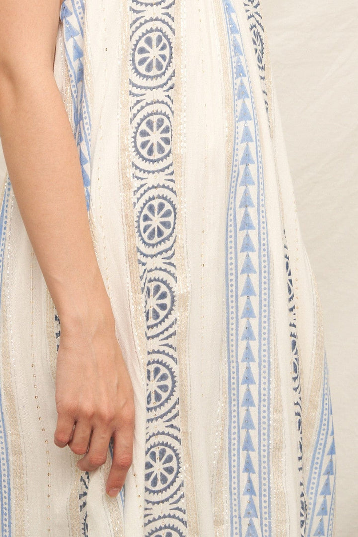 En Creme Dress Zuri Lurex Detail Maxi Dress