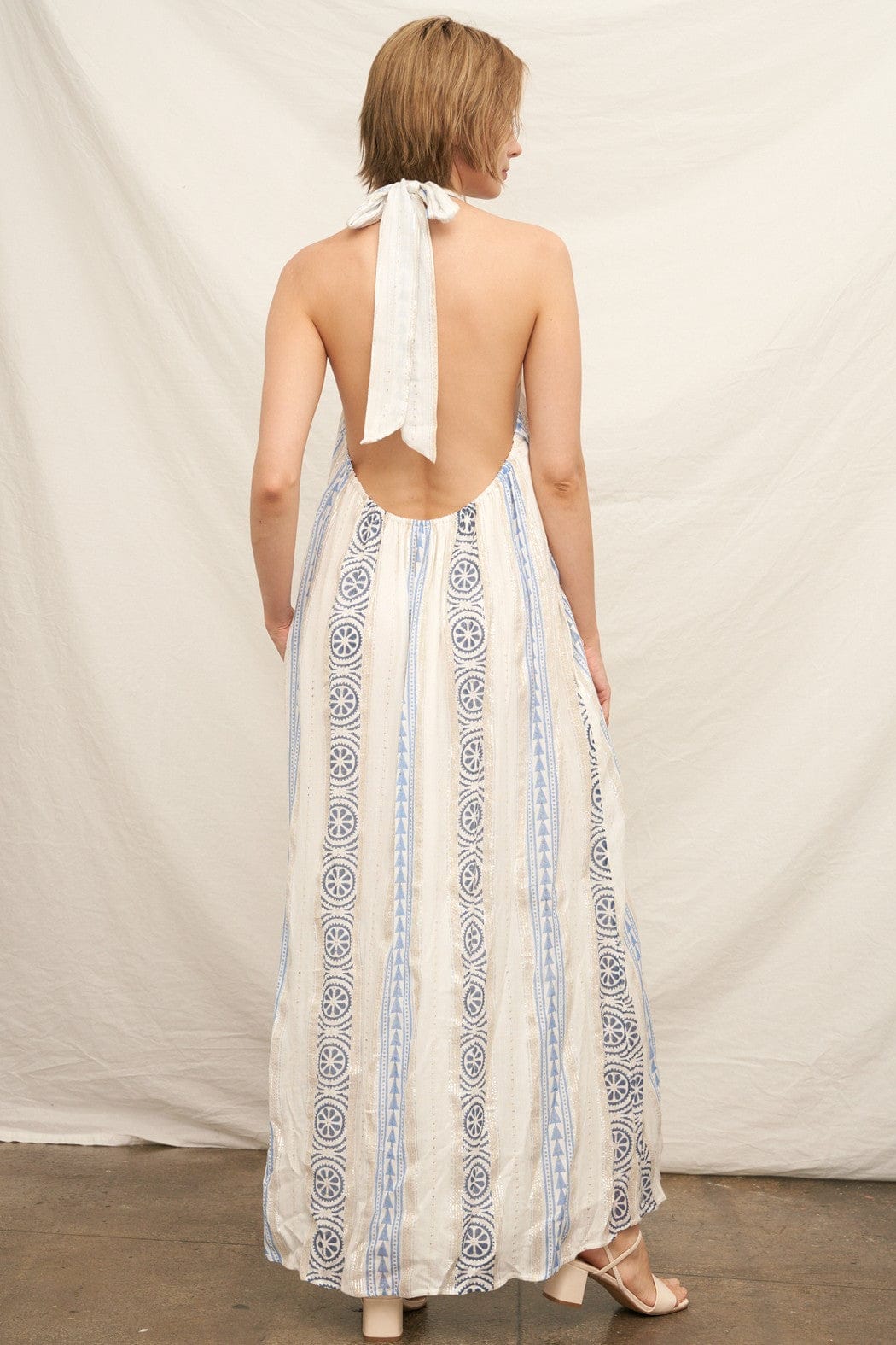 En Creme Dress Zuri Lurex Detail Maxi Dress