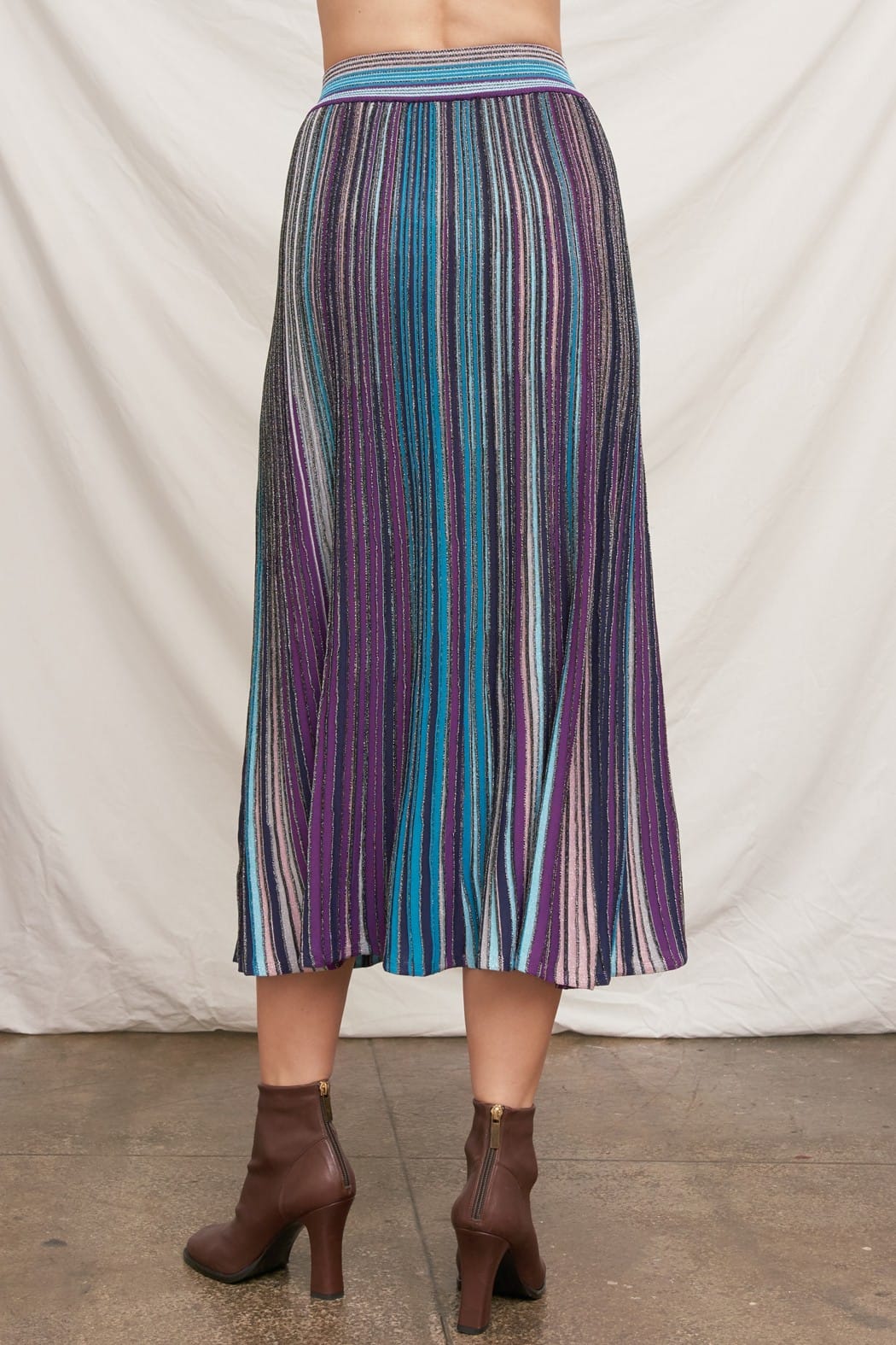 En Creme Midi Skirt Monroe Striped Midi Skirt